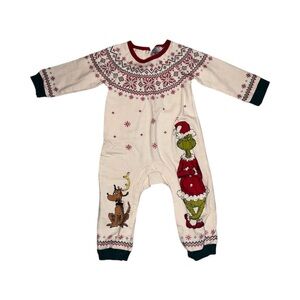 The Grinch Festive Baby Sleeper Onesie- 12 Months